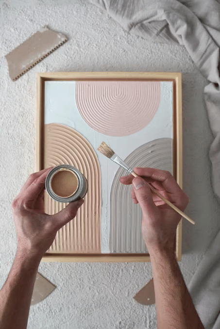 Artist Creating Textured Art