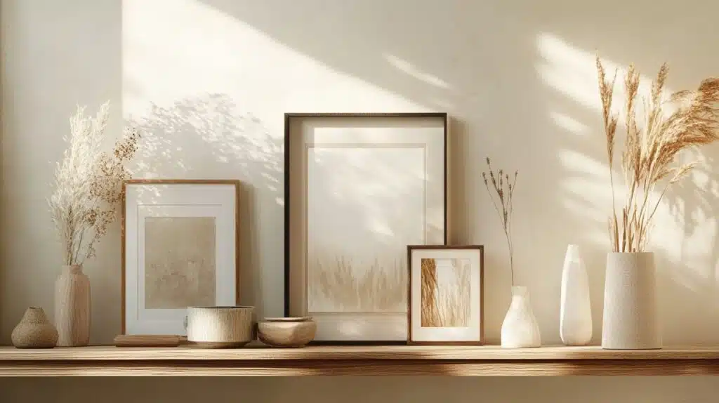 Art on picture ledge