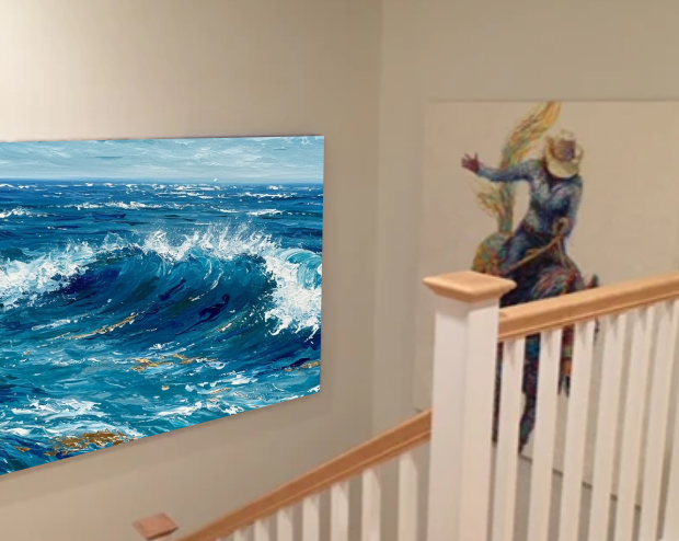 Stairwell ascending gallery wall