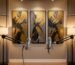 Professional podcast studio using commercial acoustic art for sound dampening and visual branding.